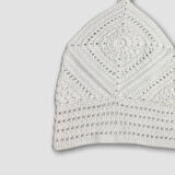 Uretti - Yıldız 7202 - El Örgüsü Crop Büstiyer Bikini Üstü Motif - Beyaz