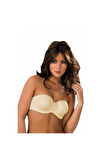 Kadın Ekru Desteksiz Bonnie Straplez Sütyen