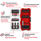 Orijinal Einhell S-CASE 28 parça darbeye dayanıklı bits uç seti - 49108703