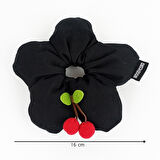 Woodycord El Yapımı Siyah Scrunchies Toka - Kiraz