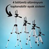 Taşıma Çantalı 130 cm Profesyonel Alüminyum Kamera Tripodu (3984)