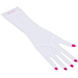 Beyaz Renk Parmak Arası File Örgü Eldiven 26 cm (3984)