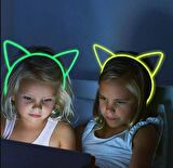 Karanlıkta Yanan Glow Kedi Kulağı Kedi Tacı Renkli 6 Adet (3984)