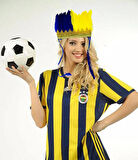 Sarı Lacivert Fenerbahçe Taraftar Tüylü Saç Bandı (3984)
