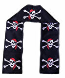 Siyah Renk Korsan Baskılı Atkı Banner Dekor 150x17 cm (3984)