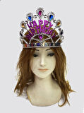 Gümüş Renk Happy Birthday Yazılı Doğum Günü Tacı 60 cm (3984)