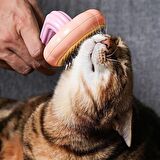 Plastik Pembe Evcil Hayvan Bakım  Pet Fırçası Çok Amaçlı Pet Fırçası Pembe (3984)