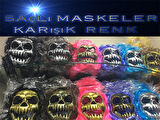 Saçlı Kuru Kafa İskelet Maske 1 Adet (3984)