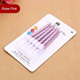 Rose Pembe Renk Doğum Günü Evlilik Yıldönümü Pasta Mumları 10 Adet (3984)