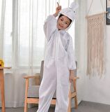 Çocuk Tavşan Kostümü Beyaz Renk 4-5 Yaş 100 cm (3984)