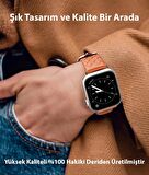 Polham Businessloop Gerçek Deri Apple Watch 42-44-45MM için Kordon Kayış, Tüm Ciltlere Uyumlu Kayış
