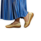 pierre Cardin 54562 Bej Hakiki Deri Kaymaz Rahat Kadın Ayakkabı