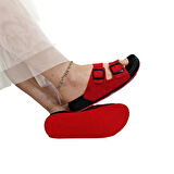 Pierre Cardin 7410 Kırmızı Çift Tokalı Yumuşak Taban Rahat Terlik