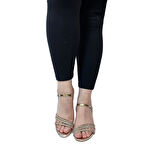 Fiyra 7027 Bakır 7cm Kadeh Topuk Üçbant Taşlı Kadın Abiye Ayakkabı