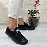 Fiyra 554 Siyah-Siyah Kısa Unisex Sneaker Keten Spor Ayakkabı