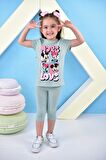 Kız Çocuk T-shirt Minie Mouse More Basklı Taytlı Takım