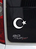 Ay Yıldız Folyo Kesim Etiket Beyaz (11cm)