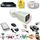 1 Kamerali Set - Araç İnsan Yüz Hareket Algılayan 24 Smd Led 5MP Sony Lensli 1080P Metal Kasa Güvenlik Kamerasi Seti 6224-1