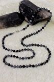 Karlı Obsidyen Taşı Kolye
