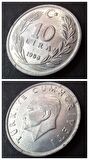1988 Alüminyum 10 lira Çil eski madeni para - 39963662acbb8d10fe