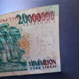 20 Milyon Türk Lirası 7.Emisyon ÇT/ÇÇT Eski Kağıt Para - 39963662ed6ea5f94e