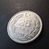 1988 alüminyum 25 lira ca/çil eski madeni para - 399636630dde2754a4