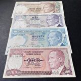 7.Emisyon 100/500/1000/5000 Türk Lirası ÇT/ÇT+ Eski Kağıt Para