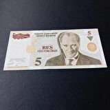 8. emisyon 5 yeni türk lirası ÇİL eski kağıt para - 399636647f239a0a41