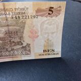 8. emisyon 5 yeni türk lirası ÇİL eski kağıt para - 399636647f239a0a41