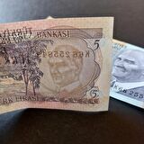 6.Emisyon 5 türk lirası seri takipli CA/ÇİL eski kağıt para - 39963666a657111a9b