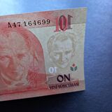 A47 serisi 8.Emisyon 10 Türk lirası ÇİL eski kağıt para - 399636684857be2850