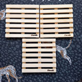 Escoines Koleksiyon Sarıçam 3Adet Gönderilecektir Ahşap Kare Nihale 18,5x18,5cm 3996366946605af82f