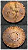 Escoines Koleksiyon 1973 Bakır 10 Kuruş ÇİL/PATİNALI %95 Bakır, eski madeni para -39963669b9e3481fe2