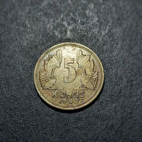 Escoines Koleksiyon 5 Kuruş 1943 TEMİZLENMİŞ eski madeni para (1943) - 3996366a056e81352f