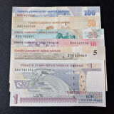 39963673d37b4367a7 8.Emisyon 1/5/10/20/50/100YTL Tam Set Yeni Türk Lirası ÇÇT/CA/ÇİL eski kağıt para
