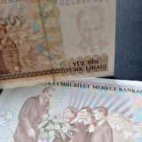 Escoines Koleksiyon 3996367641bb6c2f08 7.Emisyon 2.Tertip D46 Seritakipli 100Bin lira ÇİL kağıt para
