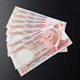 Escoines Koleksiyon 6367641ea844ceb 6.Emisyon 3.Tertip G55 Seri takipli 20Türk Lirası ÇİL kağıt para