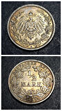 Escoines Koleksiyon 3996367671ba78f9a3 1915 Almanya ½Mark 2,79gram Gümüş ÇÇT+/CA eski madeni para