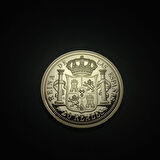 1863 REINA DE LAS ESPANAS 20 REALES İsabel Temalı Sertifikalı Altın Kaplama Hatıra Proof 32gram 40mm