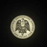 Escoines Koleksiyon 1990-2015 Almanya 1MARK 25.Yıl ParaBirliği Hatıra Madalyon 28Gr 40mm Sertifikalı
