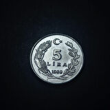 Escoines Koleksiyon 39963679f9355a8aa3 1988 Alüminyum 5Lira Az çıkar ÇİL eski madeni para