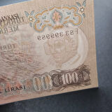 Escoines Koleksiyon 3996367e214d6bb319 ÇÇT+ 6.Emisyon 2.tertip F83-399989 100lira eski kağıt para