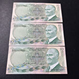 Escoines Koleksiyon 3996367e832474310c Seri Takipli ÇİL 3 Adet 6.Emisyon E53 1.Tertip 10 Lira ÇİL