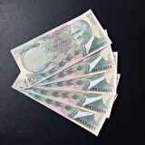 Escoines Koleksiyon 399636800de726856d 6.Emisyon 2.Tertip 10Lira 5Adet takipli ÇİL eski kağıt para