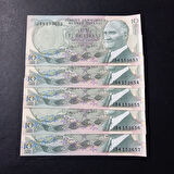 Escoines Koleksiyon 399636800de726856d 6.Emisyon 2.Tertip 10Lira 5Adet takipli ÇİL eski kağıt para