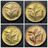 Escoines Koleksiyon 399636802a799df828 1961/62/63/64/65/66/67/68 1 Kuruş ÇİL takım eski madeni para