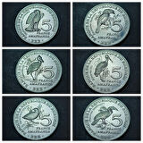 Escoines Koleksiyon 399636802a806b813d 2014 Burundi Kuşlar Serisi 5 Frank Tam set - Alüminyum ÇİL