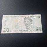 Escoines Koleksiyon 39963680c0f3f66b88 9.Emisyon 20Türk Lirası Güzel Numara D204 922229