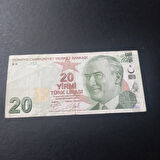Escoines Koleksiyon 39963680c0f3f66b88 9.Emisyon 20Türk Lirası Güzel Numara D204 922229