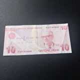 Escoines Koleksiyon 39963680c0f4254a15 9.Emisyon 10Türk Lirası Güzel Numara F377 404040